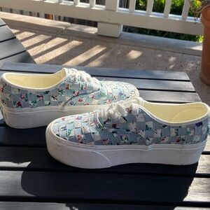 Vans Authentic Stackform Woven Floral/Multi Platform Sneakers.